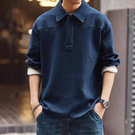 アメリカンレトロ テクスチャーポロシャツ(2Colors)250828