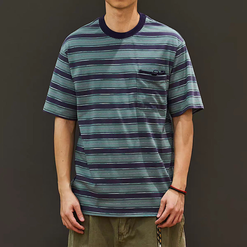 ドローコード付ポケット ボーダーTシャツ(2Colors)250337