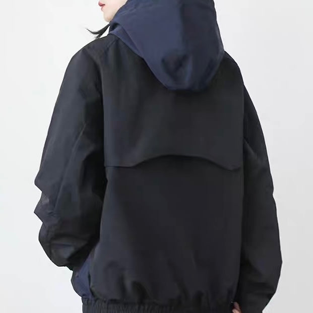 ワンポイントカラー プルオーバー フード付ジャケット(2Colors)250778