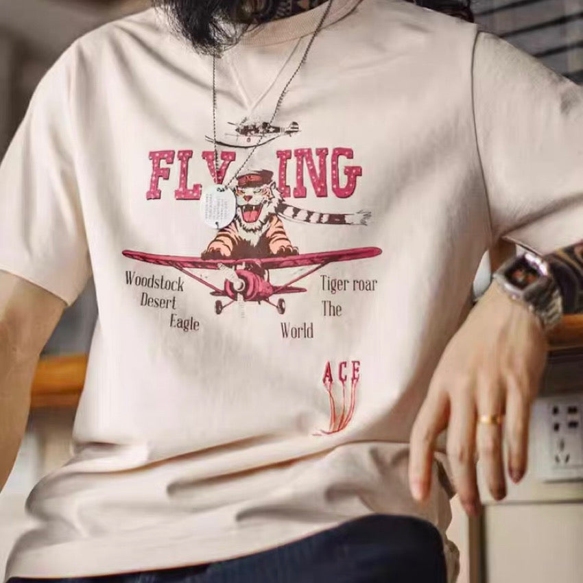 レトロ タイガープリント 半袖Tシャツ(1Color)250266