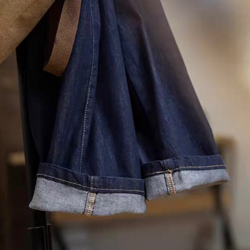 刺繍 ストレート デニムパンツ(1Color)250206