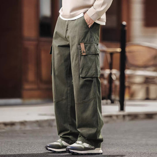 ワンポイントカラー ビッグポケット ワイドパンツ(2Colors)250755