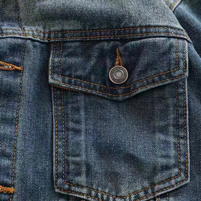 コーデュロイ襟 ウォッシュドデニムジャケット(1Color)240583