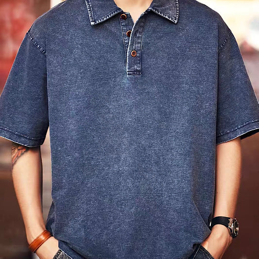 ウォッシュドデニム 半袖ポロシャツ(2Colors)250503