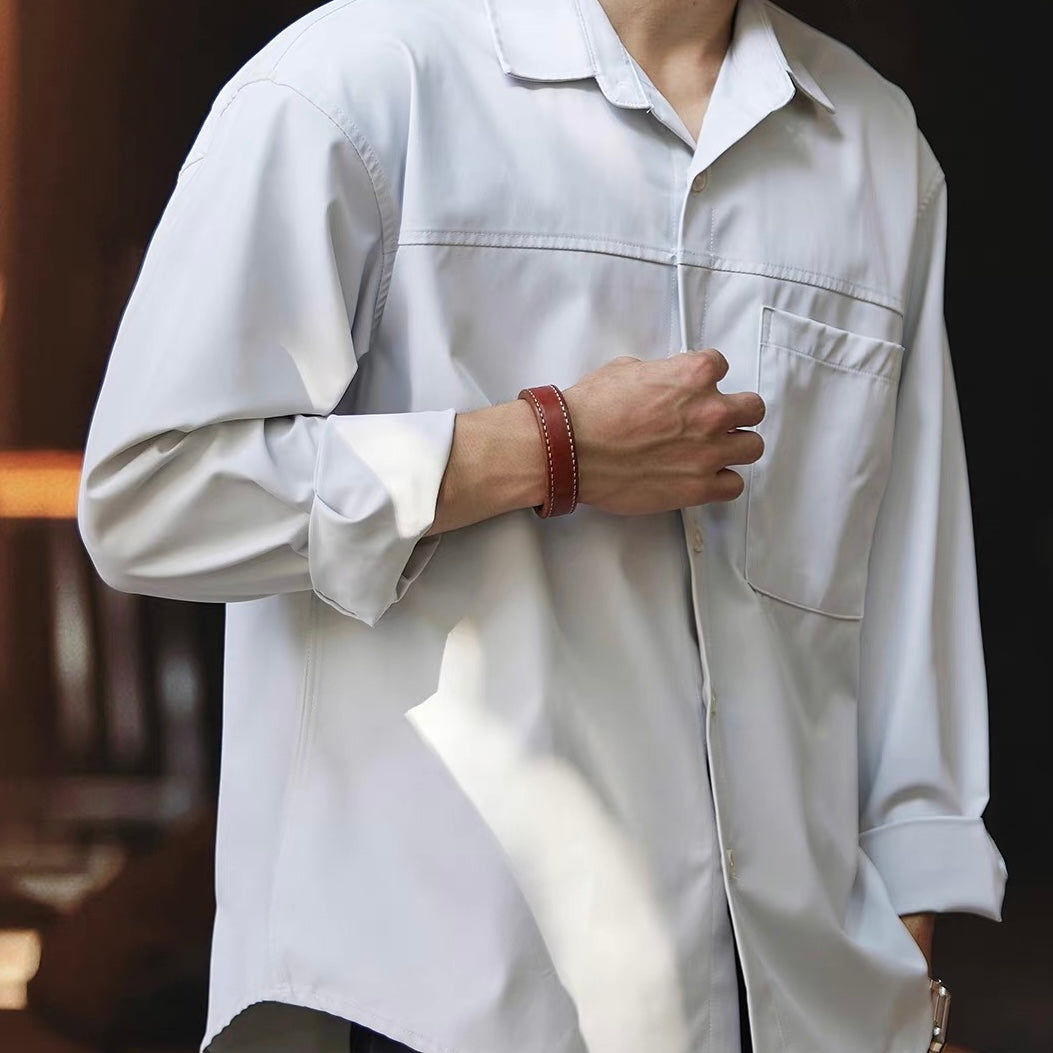 防シワ リラックス シンプルシャツ(3Colors)250853