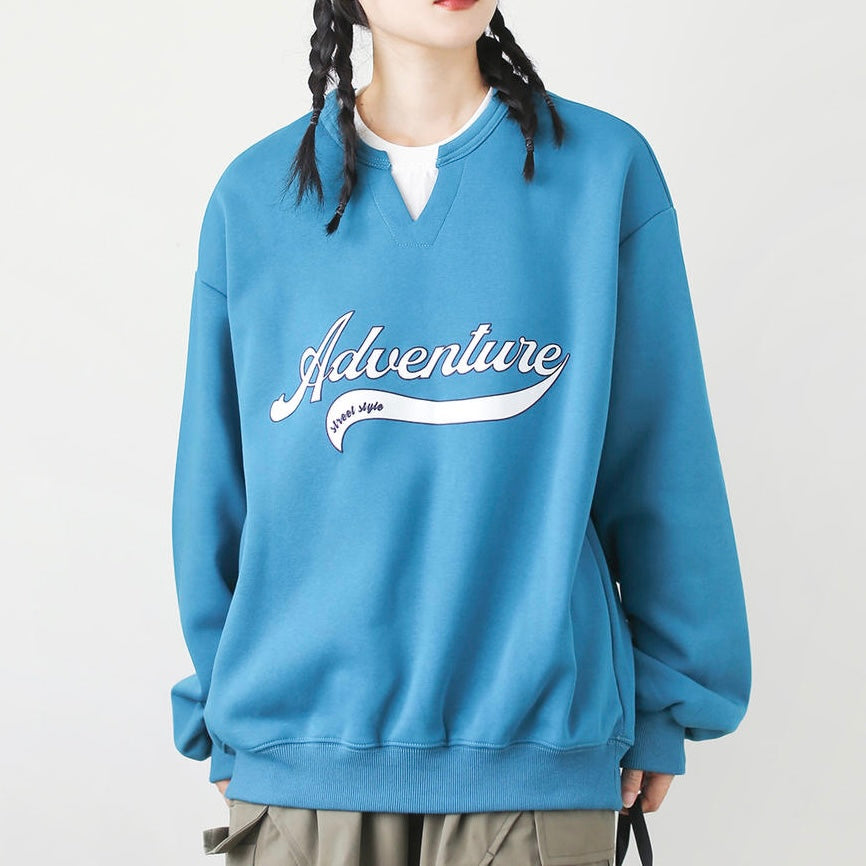 フェイクレイヤード オーバーサイズ ロゴスウェット(3Colors)250716