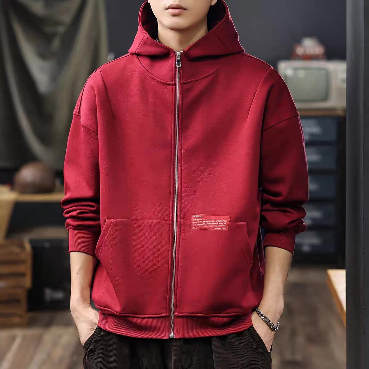 ワンポイントロゴ フルジップ フーディー(3Colors)250849