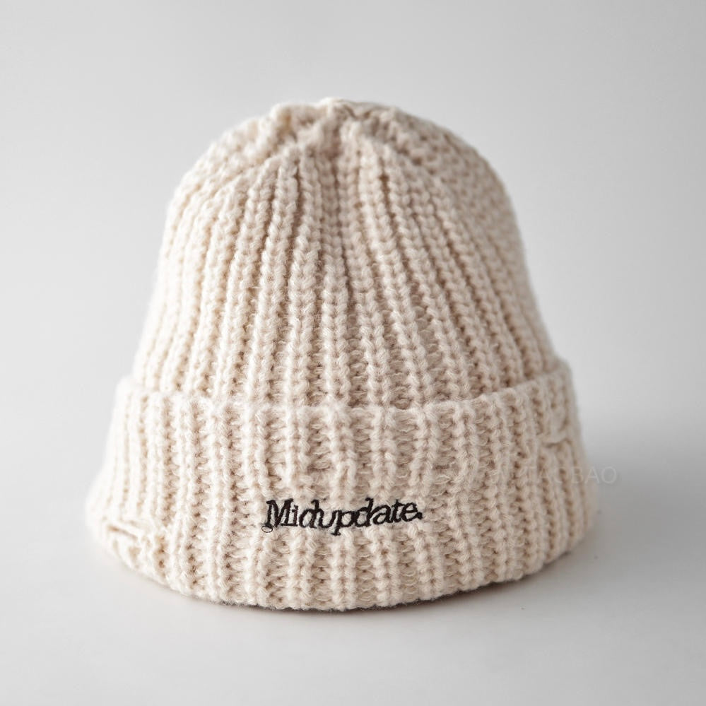 ロゴ刺繍 ダメージ加工 ニット帽(8Colors)250831