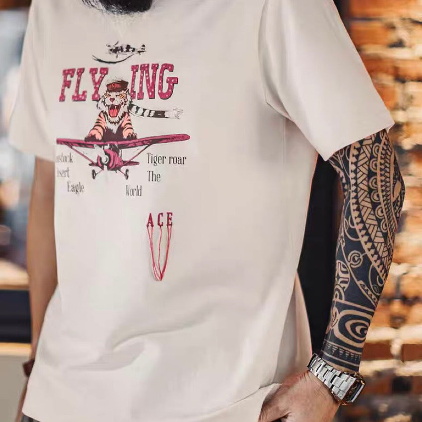 レトロ タイガープリント 半袖Tシャツ(1Color)250266