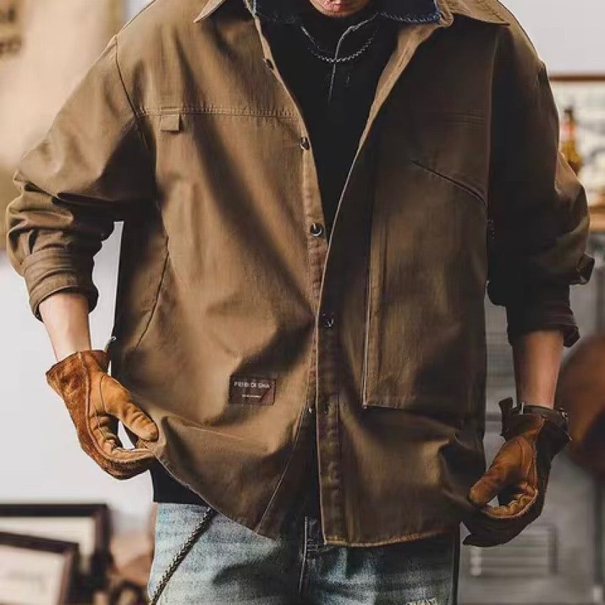 ヴィンテージテイスト シンプル ワークシャツ(1Color)240765