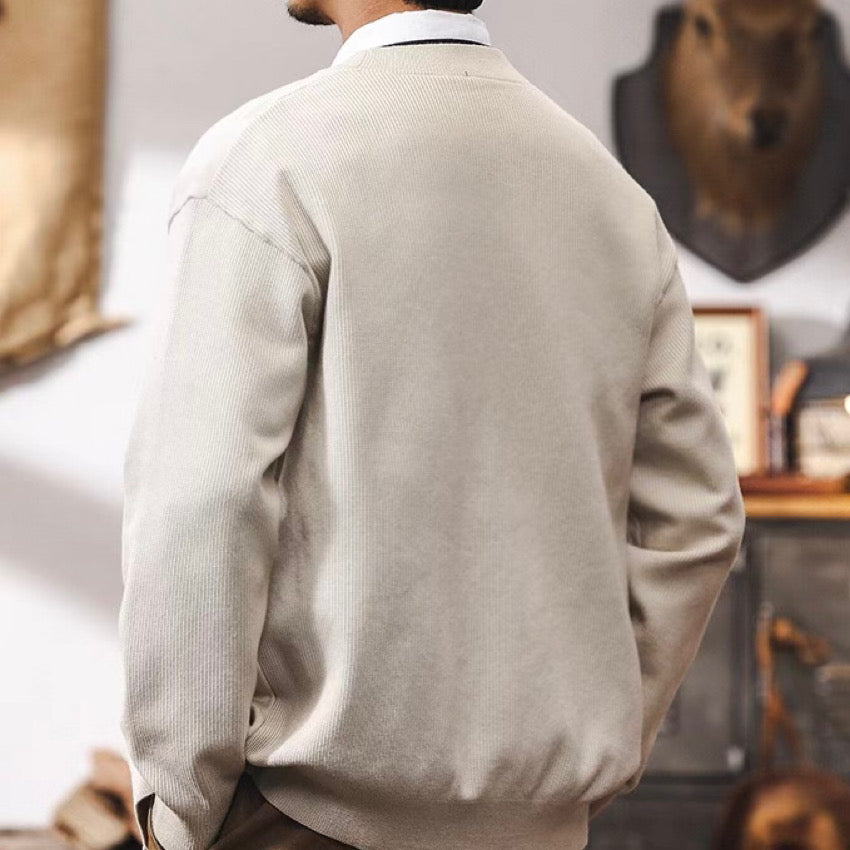 ロゴ付 Vネック カーディガン(3Colors)241182