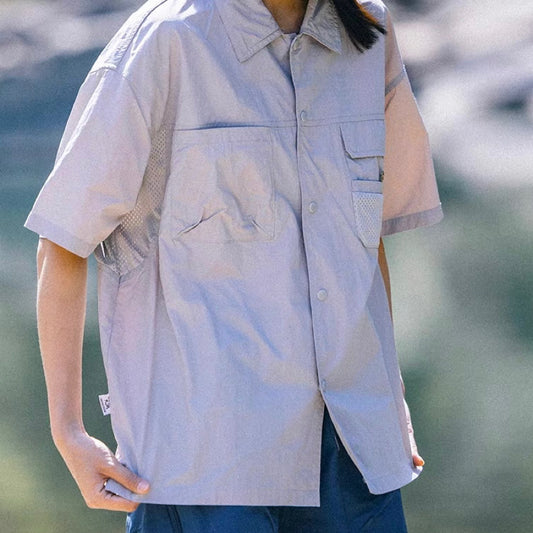 メッシュ 異素材MIXシャツ(3Colors)250438