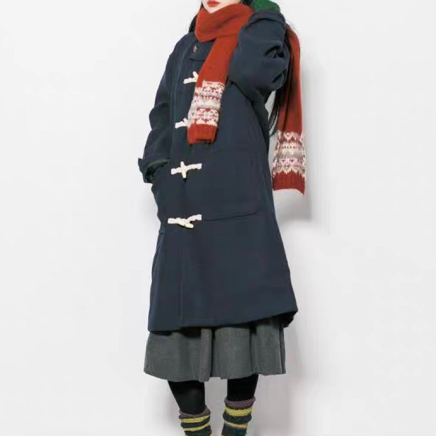 ロング丈 シンプル ダッフルコート(2Colors)241145