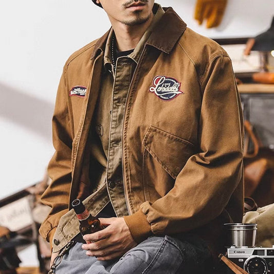 アメリカンレトロ ワッペン付 ワークジャケット(3Colors)240839