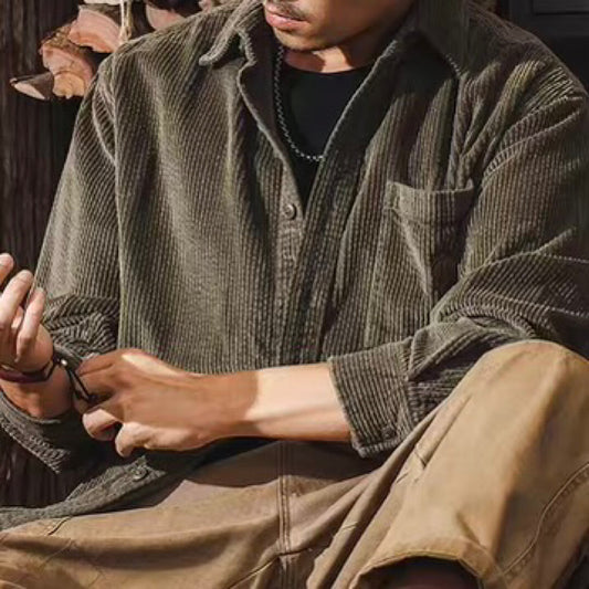 レトロ コーデュロイ ワークシャツ(3Colors)241184