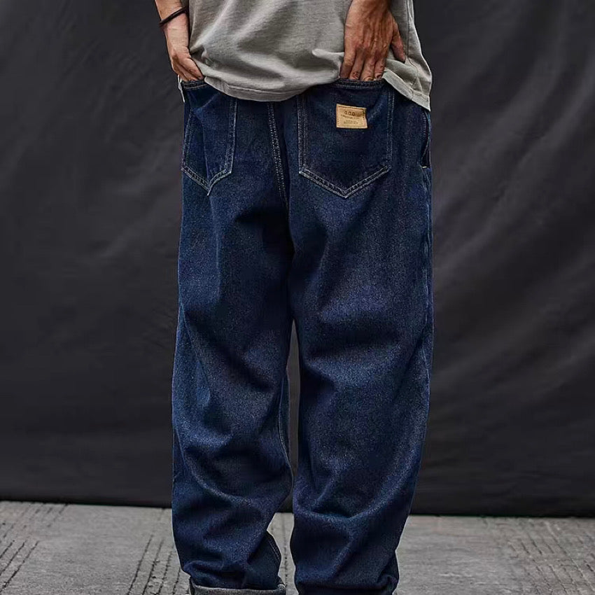 ワイドテーパード ウォッシュドデニムパンツ(4Colors)240807