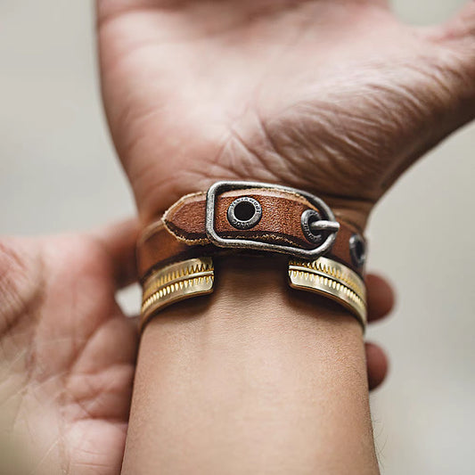レトロ レザー ベルトブレスレット(1Color)250320