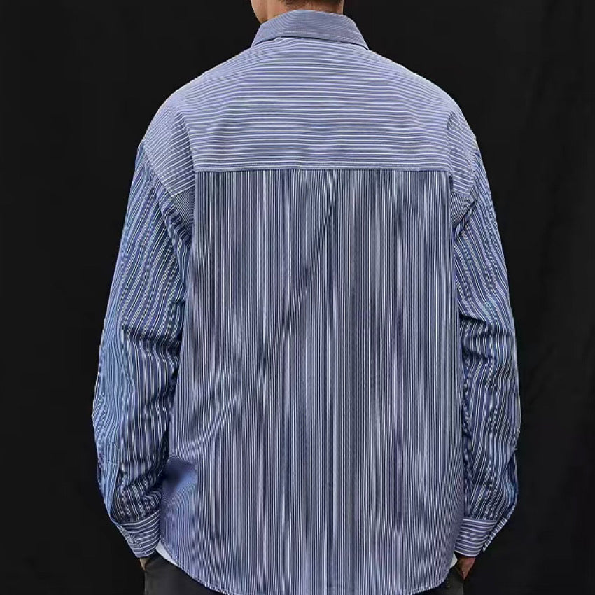 ストライプ クレイジーパターン 長袖シャツ(1Color)240124