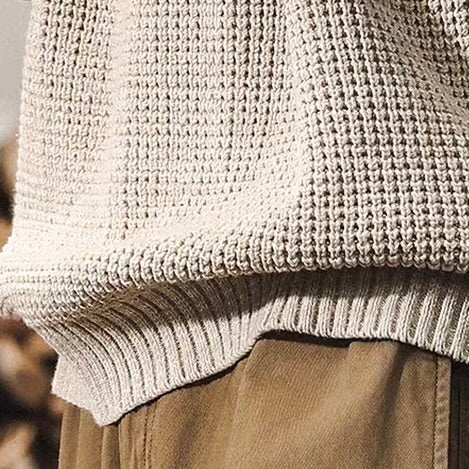 ヘビーウェイト ワッフルニット プルオーバー(4Colors)241016