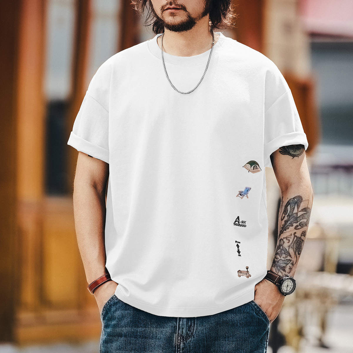 刺繍 キャンプロゴ Tシャツ(4Colors)250666