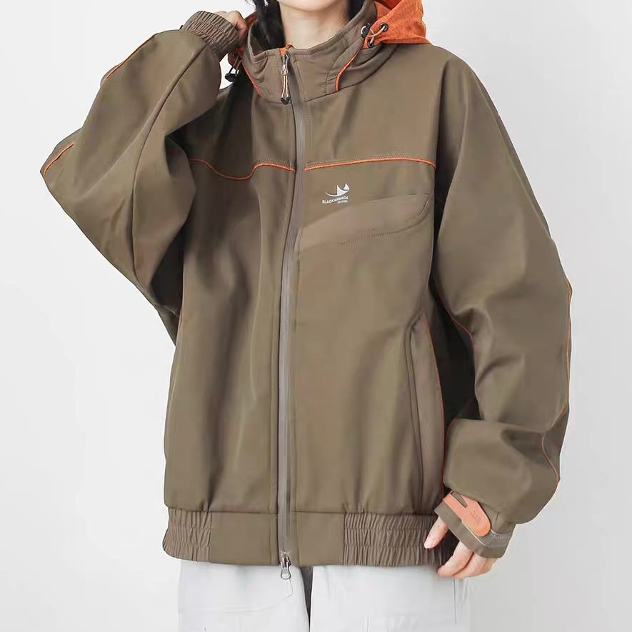アクセントカラー 撥水 フード付ジャケット(4Colors)250779