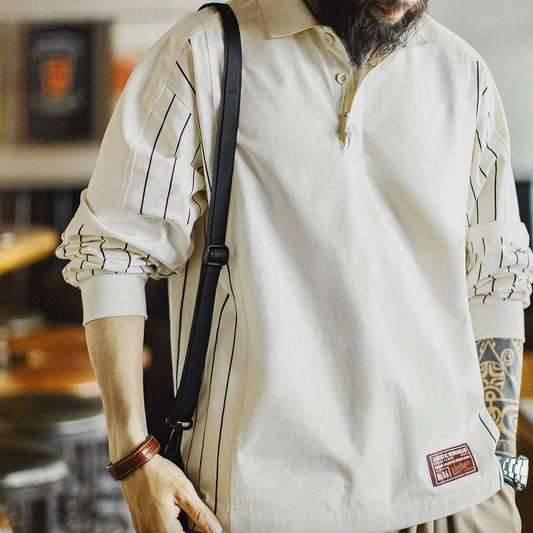 ベースボールデザイン 長袖ポロシャツ(1Color)250651