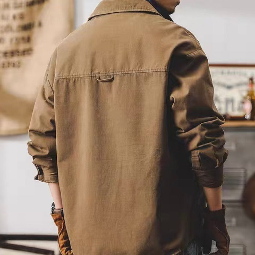 ヴィンテージテイスト シンプル ワークシャツ(1Color)240765