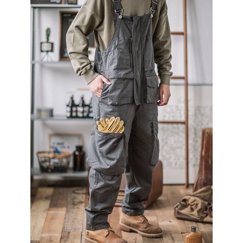 アメリカンレトロワークオーバーオール(3Colors)- T762