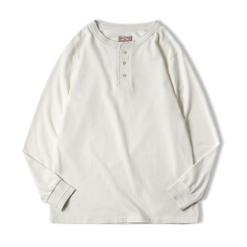 アメリカンヴィンテージ ヘンリーネック ロングTシャツ(2Colors)- T229