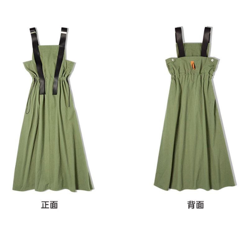 ドローコード付 ロング ジャンパースカート(1Color)- B272