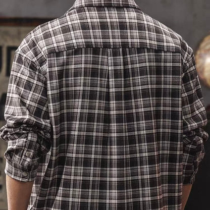 胸ポケット付 レトロチェックシャツ（2Colors）260175