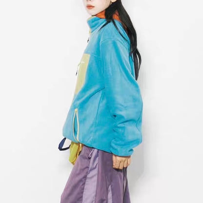 アクセントカラー スタンドカラーフリースジャケット（2Colors）250858