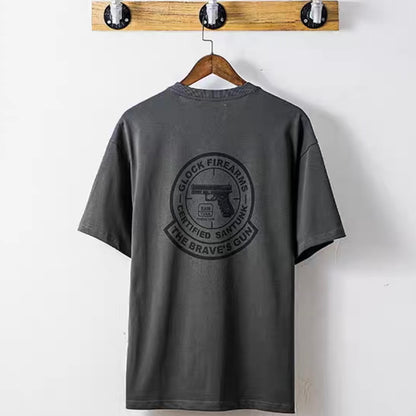 グロックピストル バックプリント 半袖Tシャツ（3Colors）240115