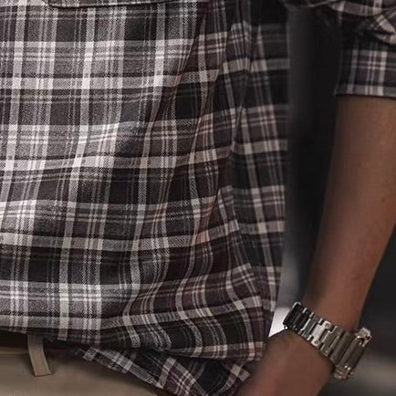 胸ポケット付 レトロチェックシャツ（2Colors）260175