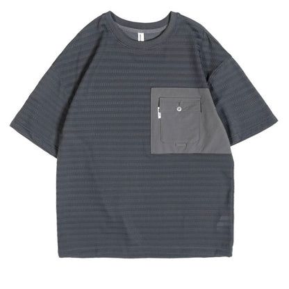 パッチポケット付 テクスチャーTシャツ（2Colors）250617