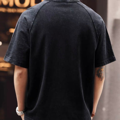 ヘンリーネック ウォッシュドTシャツ（2Colors）260359