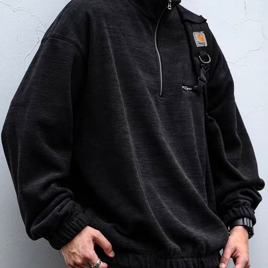 ハーフジップ スウェットプルオーバー（2Colors）260006