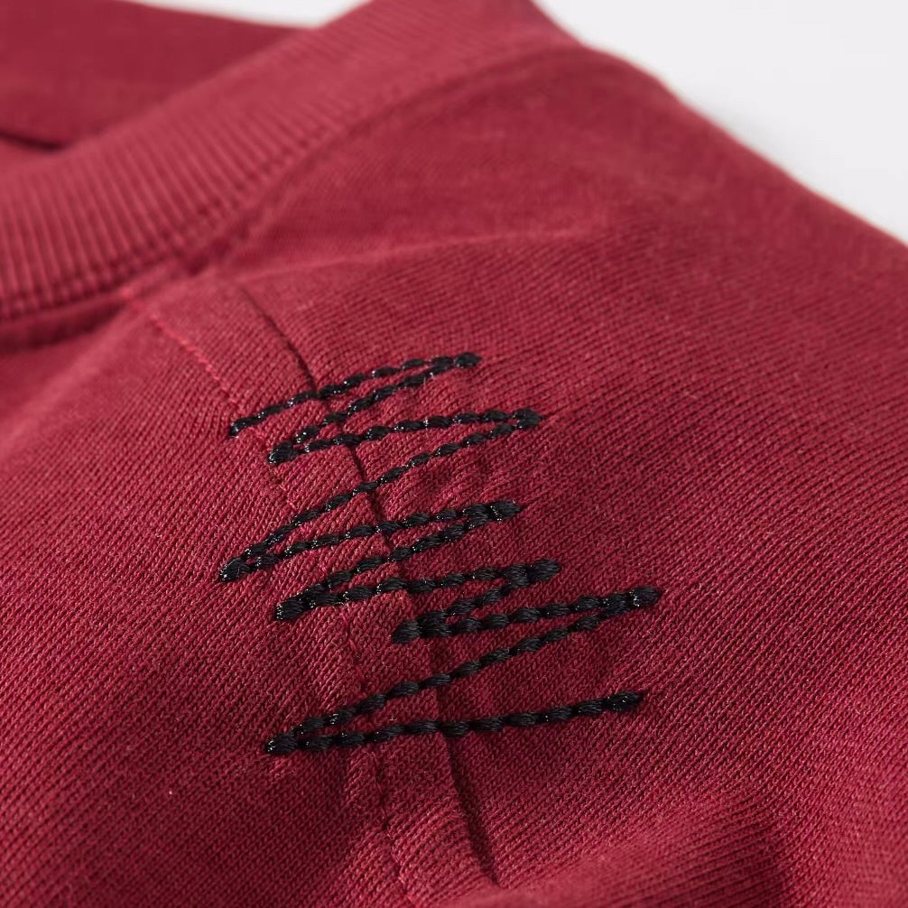 ワンポイント刺繍 シンプル 長袖Tシャツ（4Colors）260660