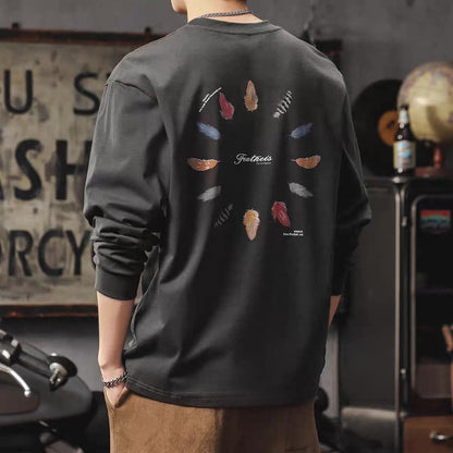 サークル 羽モチーフ 長袖Tシャツ（3Colors）250788