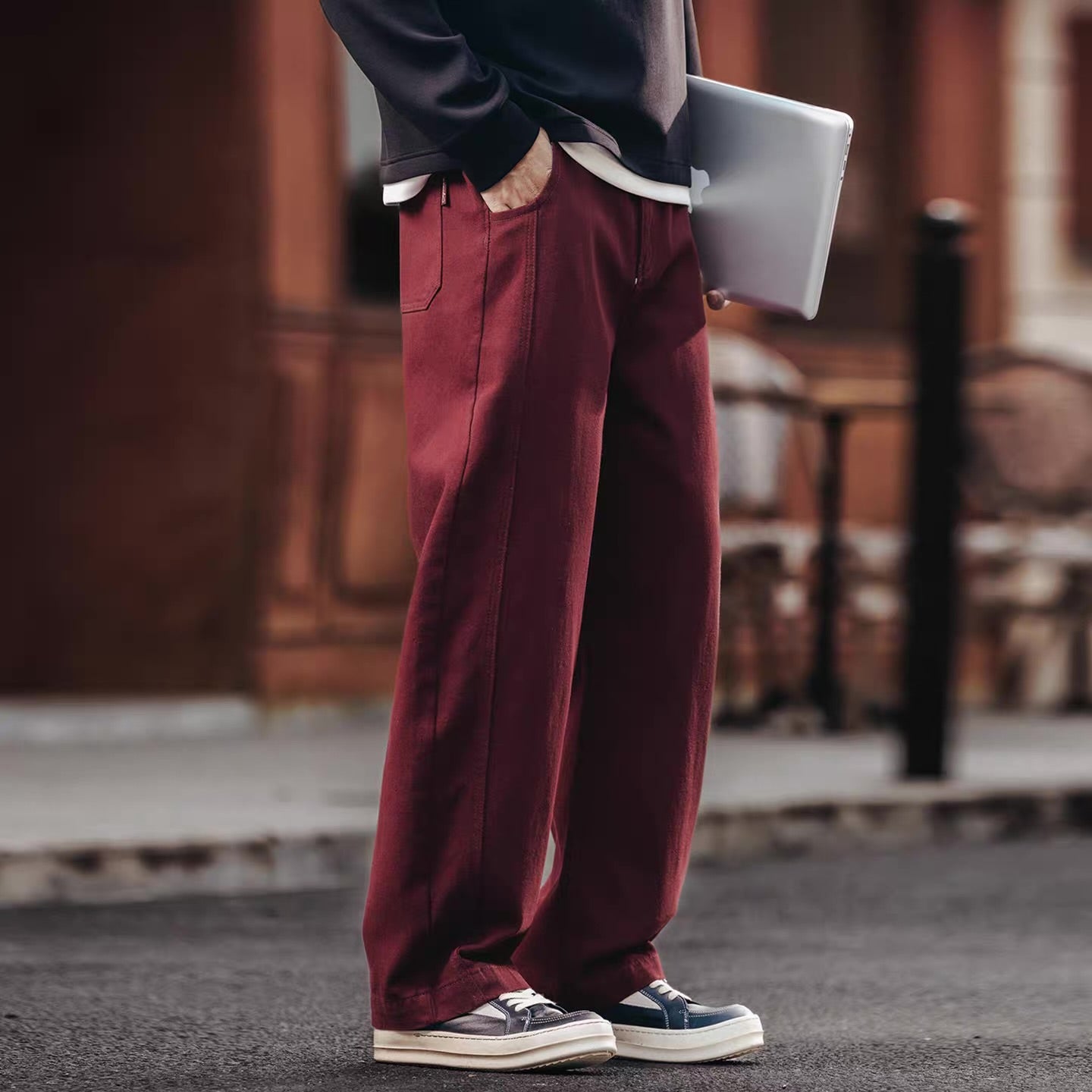 ワイドテーパード カジュアルパンツ（4Colors）260104