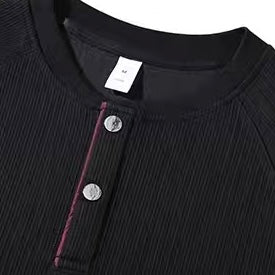 アクセントカラー ヘンリーネック 長袖Tシャツ（2Colors）250768