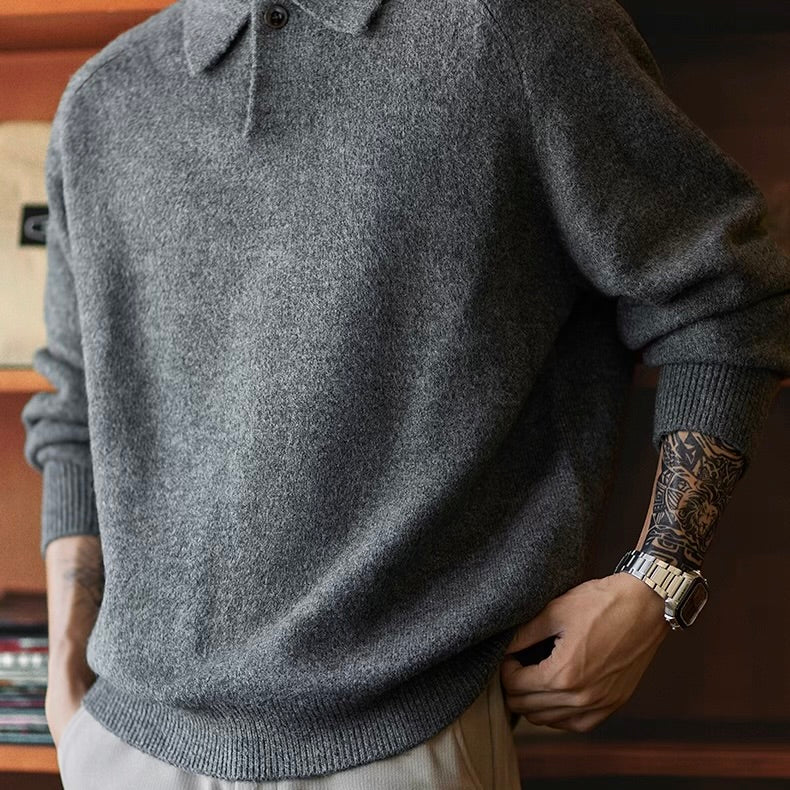 襟付き シンプル セーター（2Colors）250909