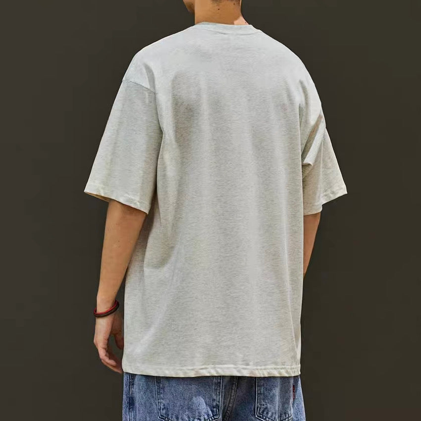 刺繍入りポケット付 ドロップショルダーTシャツ（3Colors）250290