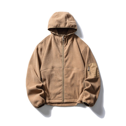 パッチポケット付 フリースフーディー（5Colors）250966