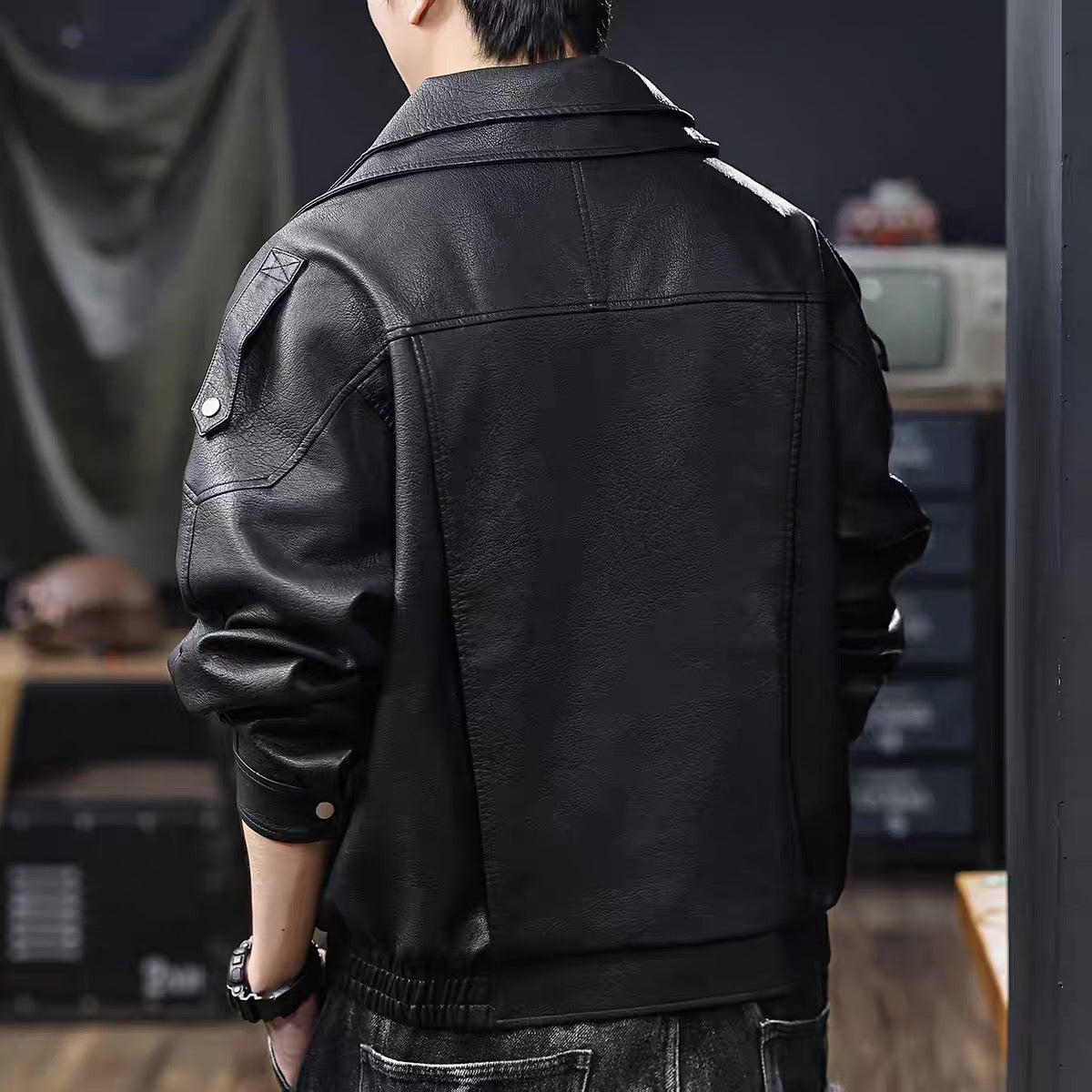 レザー調 オーバーサイズ ライダースジャケット（2Colors）250850