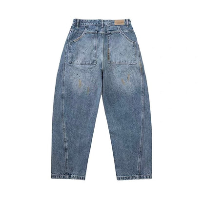 アメリカンレトロ ウォッシュドデニム テーパードパンツ（1Color）260001