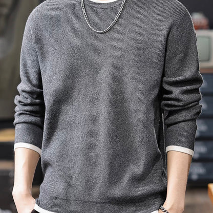 フェイクレイヤード シンプル セーター（3Colors）251009