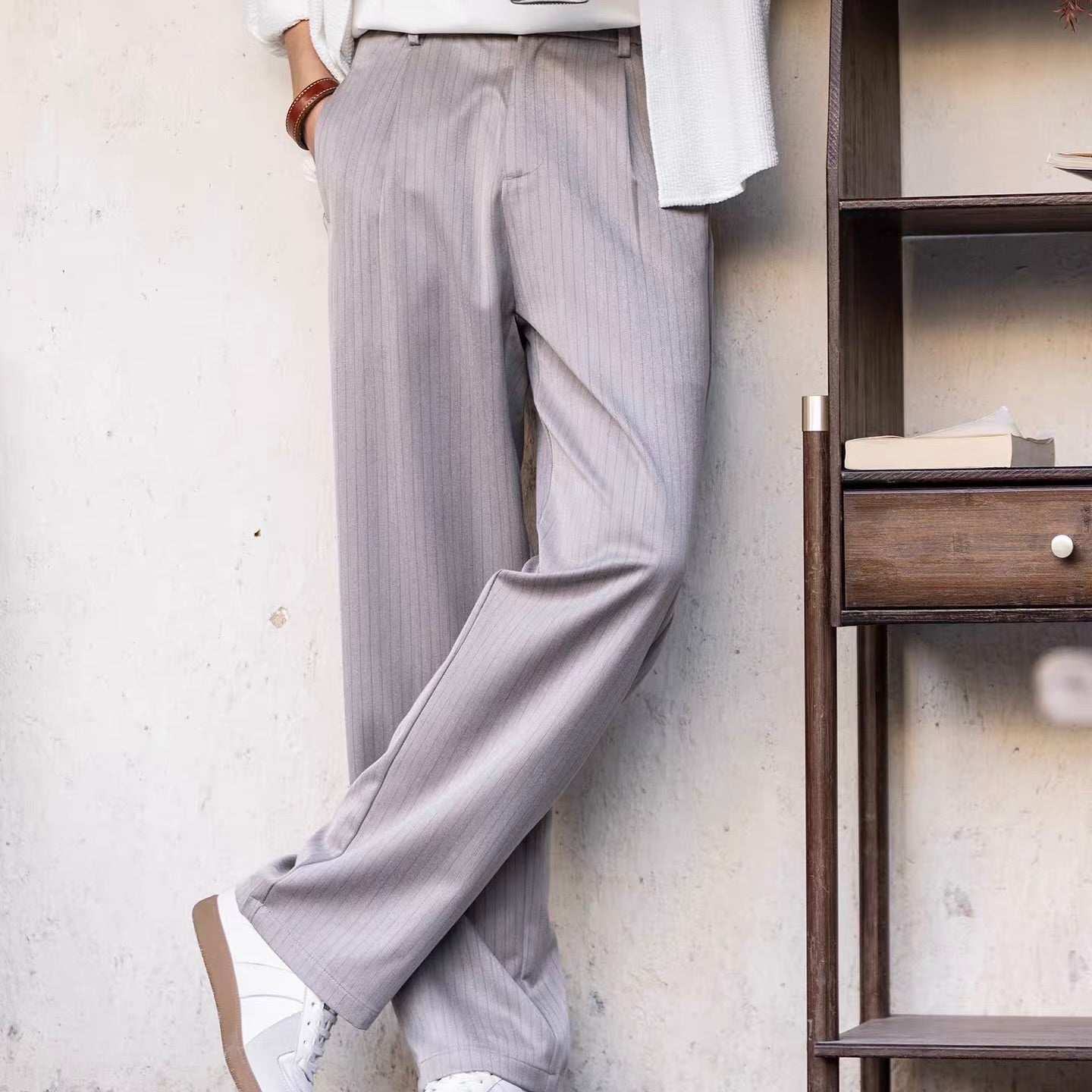 ストライプ ドレープ ストレートパンツ（1Color）260192