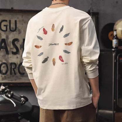 サークル 羽モチーフ 長袖Tシャツ（3Colors）250788
