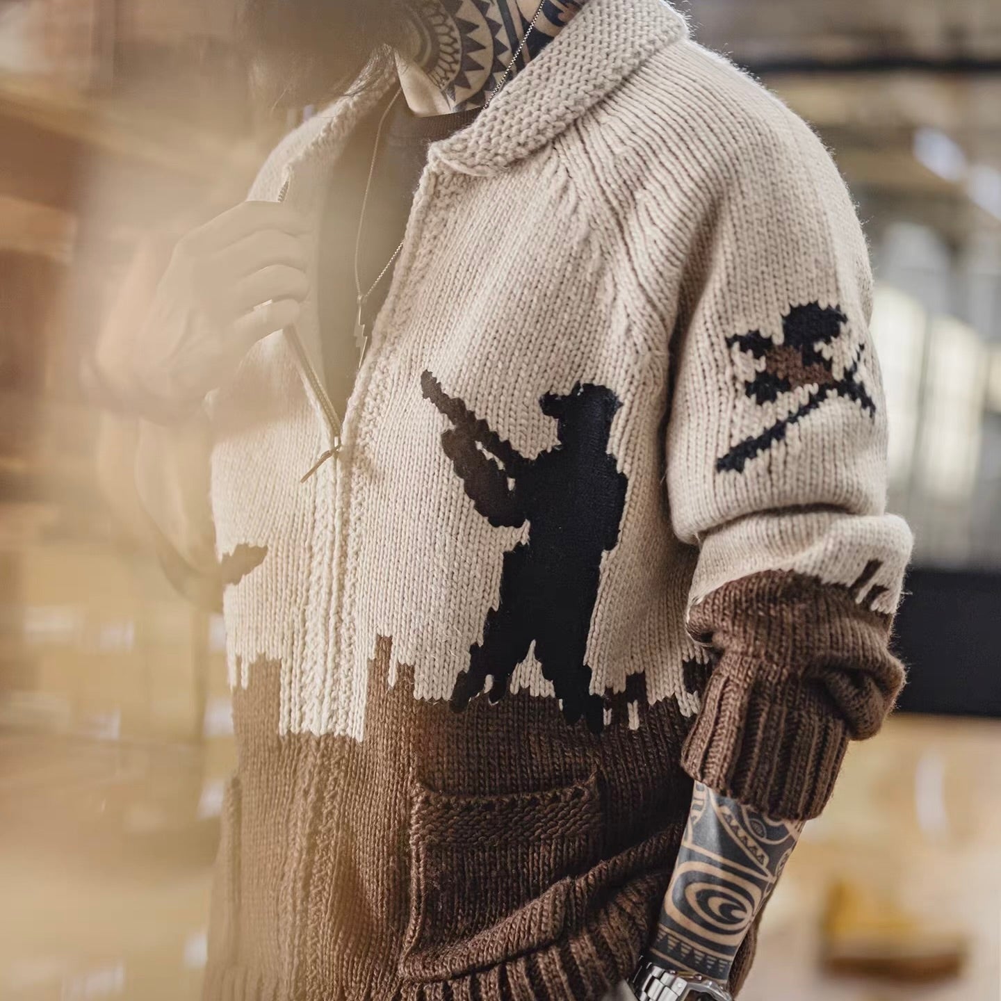 ハンターモチーフ ニットカーディガン（1Color）251067